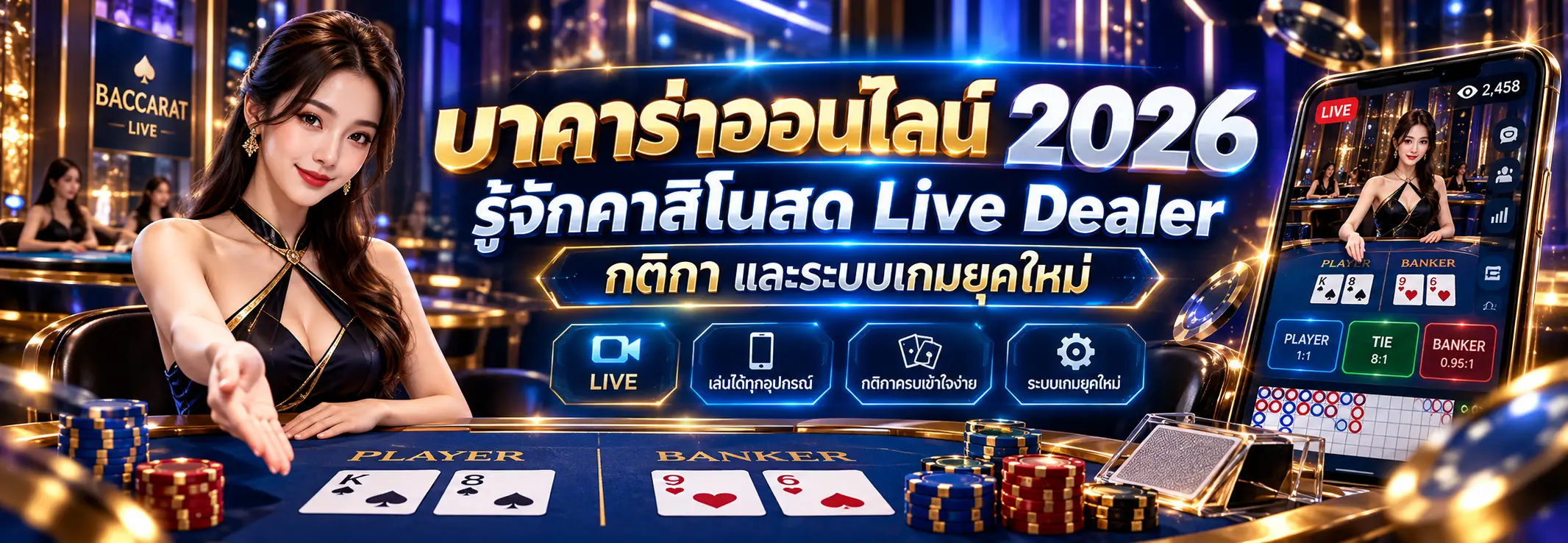 KO888 บาคาร่าออนไลน์ 2026 รู้จักคาสิโนสด Live Dealer กติกา และระบบเกมยุคใหม่